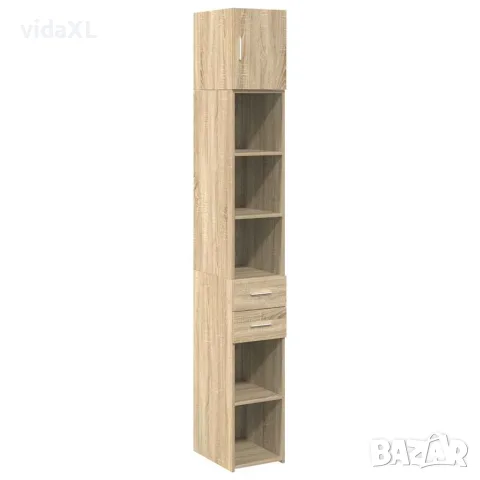 vidaXL Тесен шкаф, сонома дъб, 30x42,5x225 см, инженерно дърво