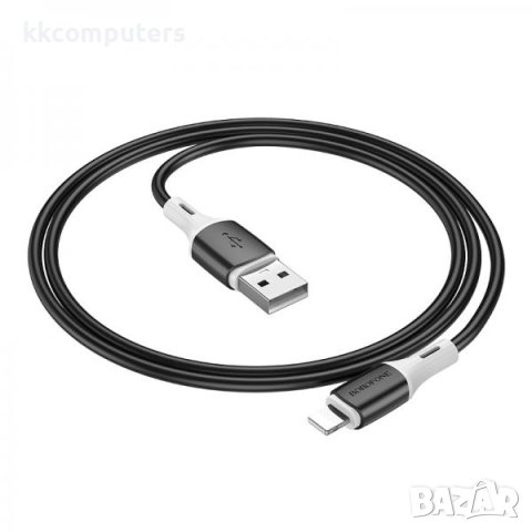 Borofone USB - Lightning (iPhone), Кабел 2.4A 1m BX79 / Черен / Баркод : 2402294, снимка 2 - USB кабели - 40398079