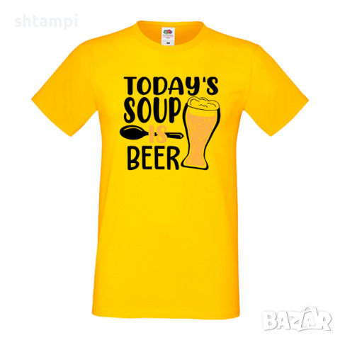 Мъжка тениска Today's soup is beer,Бира,Бирфест,Beerfest,Подарък,Изненада,Рожден Ден, снимка 8 - Тениски - 36389397