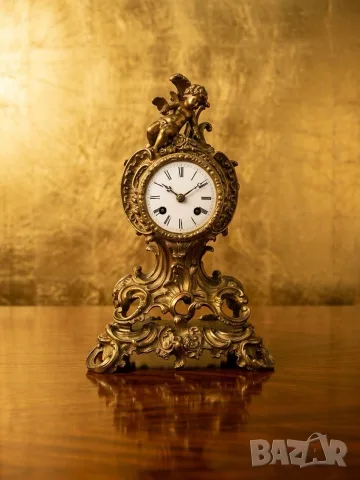 класически френски античен каминен часовник (Pendule de cheminée) около 1860–1880 г.