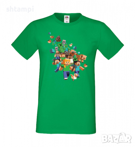 Мъжка тениска майнкрафт Minecraft 3,Minecraft,Игра,Забавление,подарък,Изненада,Рожден Ден., снимка 6 - Тениски - 36495038