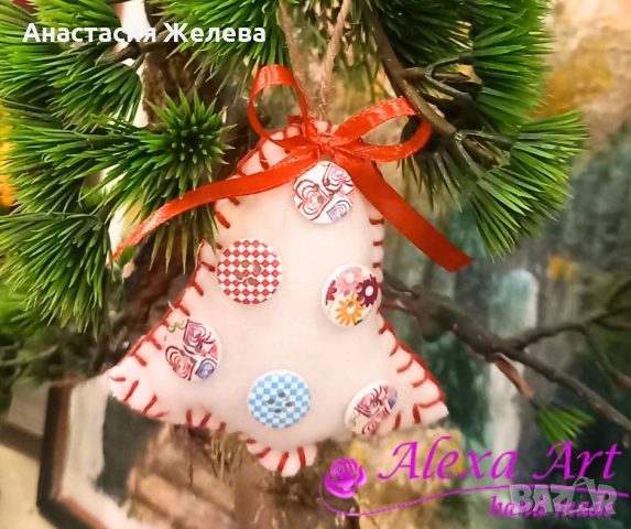 Коледно ботушче и коледна камбанка, снимка 3 - Декорация за дома - 52321223