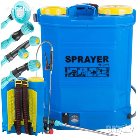 Градинска пръскачка с акумулаторна батерия, тип раница, с дълга тръба, 16 литра, снимка 4 - Градинска техника - 50342481