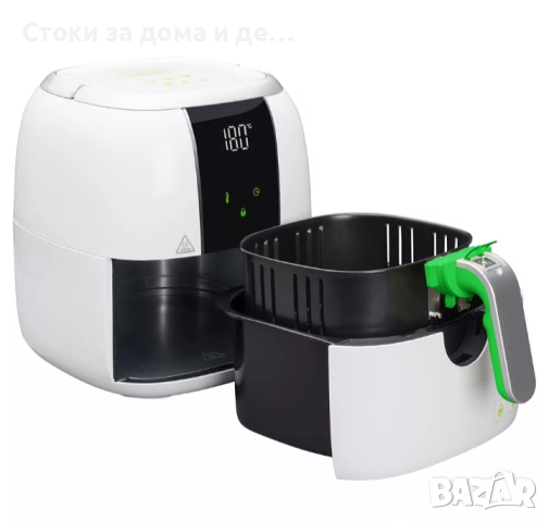 ✨Фритюрник с горещ въздух Sencor SFR 5320WH, 1400 W, 3L, Бял/Зелен, снимка 2 - Фритюрници - 44615275