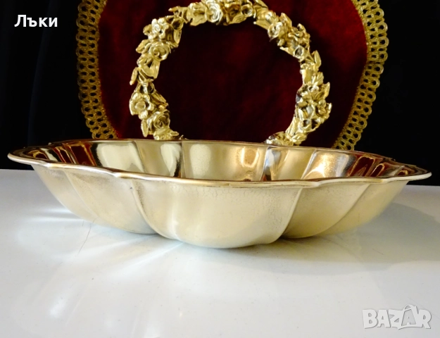 Бронзова фруктиера,салатиера 850 гр.,релеф. , снимка 6 - Антикварни и старинни предмети - 52997633