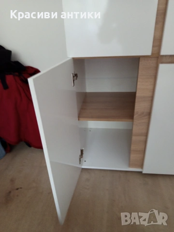 Нов гардероб бял гланц и дьб сонома, снимка 5 - Гардероби - 53210123