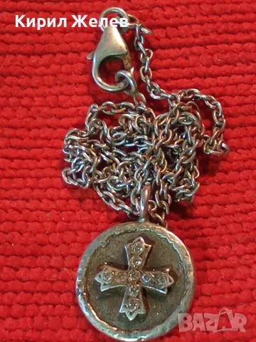 Стар ДВУСТРАНЕН РЕЛИГИОЗЕН СРЕБЪРЕН МЕДАЛЬОН КОЛИЕ СРЕБРО 925 РЪЧНА РЯДКА АРТ РАБОТА с ЦИРКОНИ 49923, снимка 15 - Антикварни и старинни предмети - 49346340