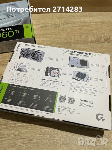 Gigabyte Nvidia GeForce 5060Ti 8GB GDDR7 Eagle OC Ice - чисто нови, снимка 2 - Видеокарти - 53389893