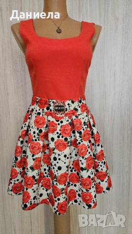 Дамска кокетна къса рокля, размер С , снимка 2 - Рокли - 52077785
