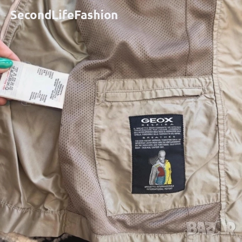 Яке Geox Respira, ветроустойчиво резидав цвят с цип и копчета, дамско, размер M, снимка 6 - Якета - 52858733