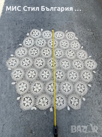 ПОКРИВКА МИЛЬО ПЛЕТЕНО НА ЕДНА КУКА ЗА МАСА 131СМ., снимка 2 - Антикварни и старинни предмети - 51004836