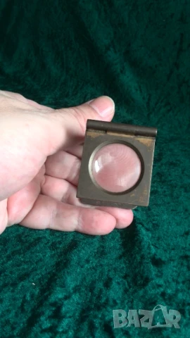 Антична немска бронзова или месингова бижутерска лупа за броене от копринена нишка, снимка 4 - Други ценни предмети - 51307984