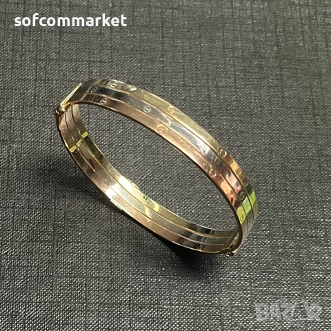 Златна гривна - тип белезник 10,48 гр 14К, снимка 6 - Гривни - 52687994