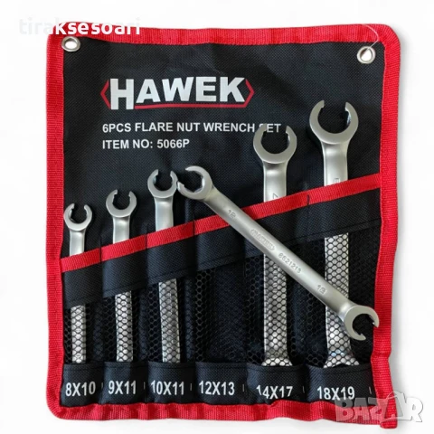Комплект срязани ключове 6 части HAWEK , изработени от хром ванадиева стомана , снимка 3 - Ключове - 50720891