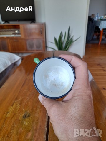 Старо емайлирано канче,чаша #8, снимка 5 - Други ценни предмети - 42317063