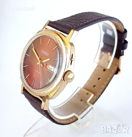 Slava Слава позлатен мъжки механичен часовник с ръчно навиване, снимка 3 - Мъжки - 50043080