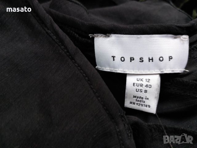 topshop - черна блуза, снимка 3 - Блузи с дълъг ръкав и пуловери - 41669961