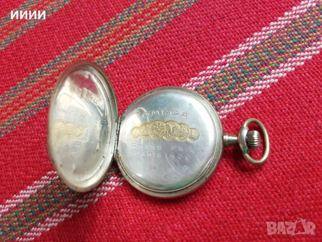 Сребърен джобен часовник OMEGA , снимка 3 - Антикварни и старинни предмети - 53718092
