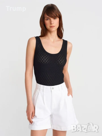 Високо качество Дънкови шорти с двойно плисиране и повдигане - цвят бял, снимка 2 - Панталони - 51017899