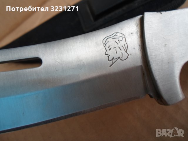 Голям ловджииски нож с калъф-красавец, снимка 6 - Ножове - 34836412