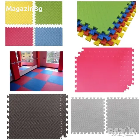 Настилка, Татами, Изработена от EVA, Комплект 60х60х1.3 см,100x100х2.5