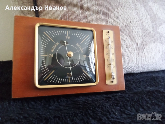 Стар германски барометър,термометър Fischer