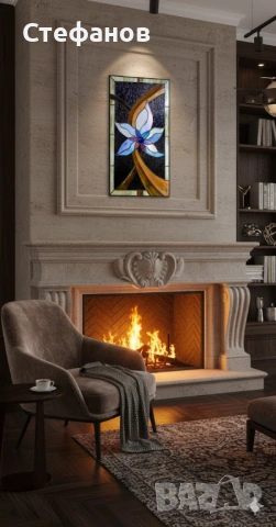 Светещо декоративно пано за стена, витраж, "Тифани", снимка 2 - Декорация за дома - 53526950