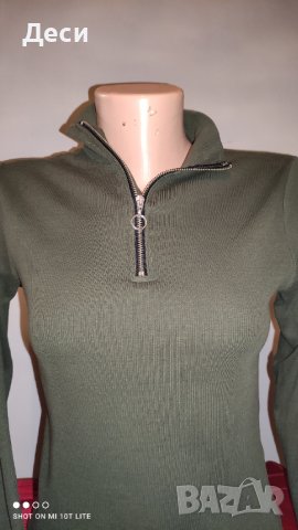блузка с цип, снимка 2 - Блузи с дълъг ръкав и пуловери - 39965325
