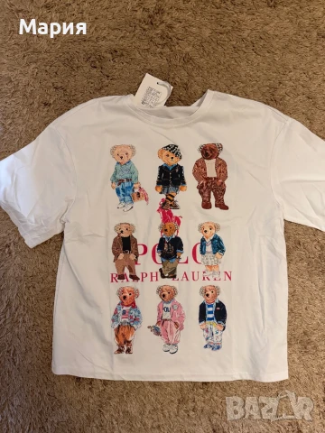 Бяла тениска с щампа мечета Polo Ralph Lauren