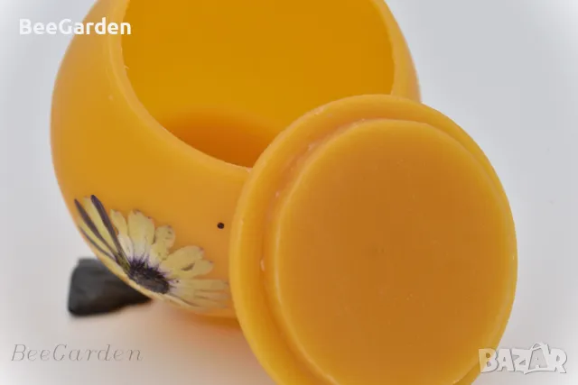 Ръчно изработено бурканче от пчелен восък с пчелен мед, снимка 3 - Пчелни продукти - 43761816