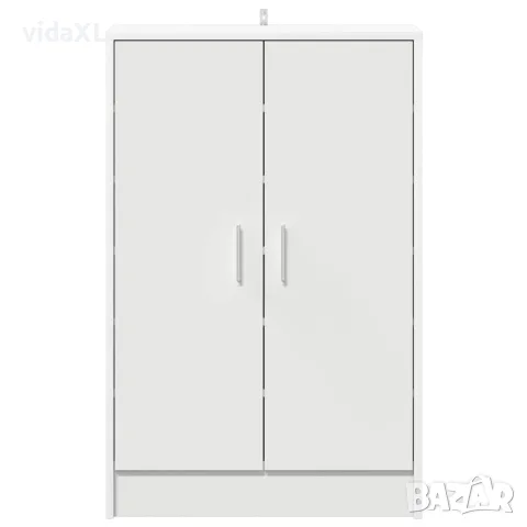 vidaXL Шкаф за обувки, бял, 60x35x92 см, инженерно дърво, снимка 4 - Шкафове - 56147873