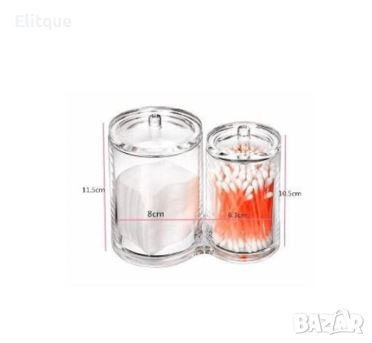 Органайзер, подходящ за козметични тампони и клечки за уши с капак, снимка 6 - Други - 52787612