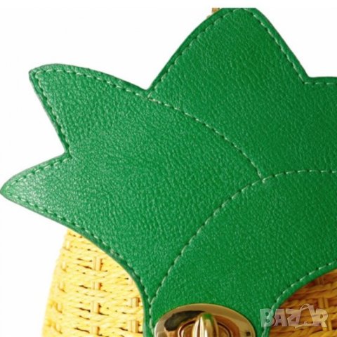 Малка ратанова чантичка Pineapple, снимка 5 - Чанти - 41477385