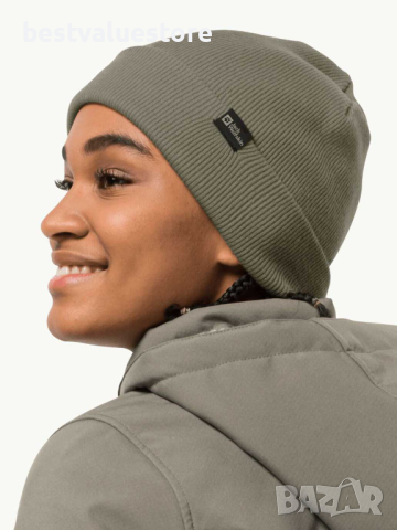 Jack Wolfskin Зимна Шапка Rib Hat Зелена, снимка 1 - Шапки - 44804764