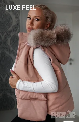 ⚜️Дамски Елек - Естествен Косъм , снимка 2 - Елеци - 56076364