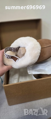 Нови UGG велурени боти с пух без закопчаване с кожа кафяви 37, снимка 3 - Дамски боти - 52824204