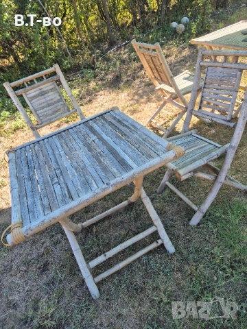 Бамбукови маси и столове , снимка 2 - Градински мебели, декорация  - 51524436