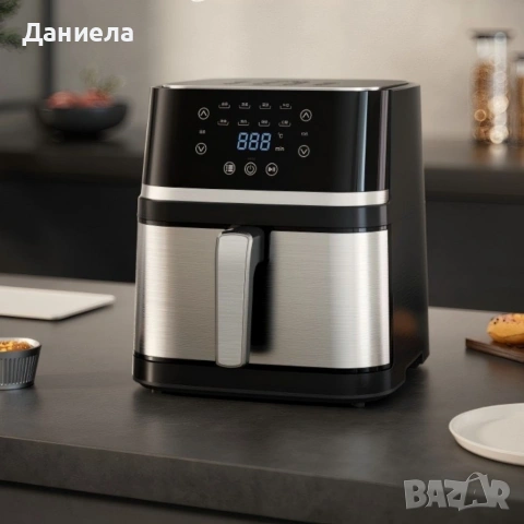 Електрически фритюрник с капацитет 10L – неръждаема стомана, 1350W, автоматично изключване, снимка 2 - Фритюрници - 53180777