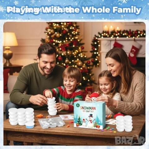 Нов Детски комплект за коледна изработка снежен човек от глина за деца, снимка 7 - Декорация за дома - 52507739