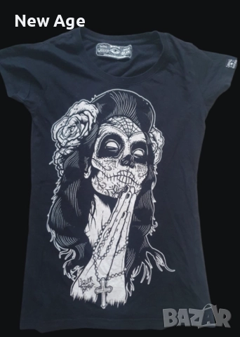 GIPSY ROSE Tattoo by Liquor Brand оригинална - Метал, Готик, Рок - размер S, снимка 2 - Тениски - 51576551