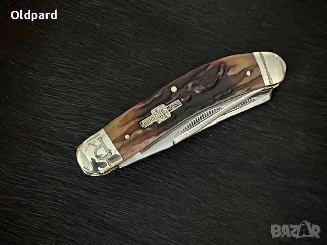 Колекционерски сгъваем нож (Sowbelly Trapper Stag Bone).RR1907, снимка 5 - Ножове - 41828343