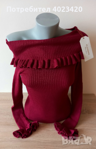 Дамска блуза  бордо, снимка 3 - Блузи с дълъг ръкав и пуловери - 44747627