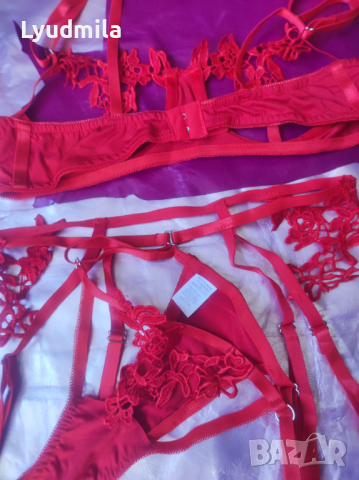 Дантелено бельо в страстно червено , снимка 5 - Подаръци за мъже - 36232103
