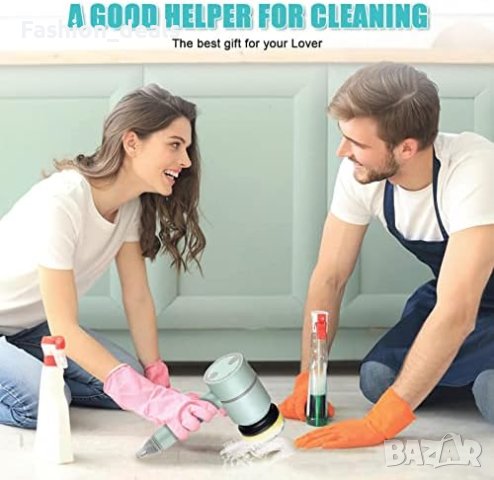 Нова Електрическа Безжична четка за почистване с 2 сменяеми глави, снимка 9 - Други стоки за дома - 41447195