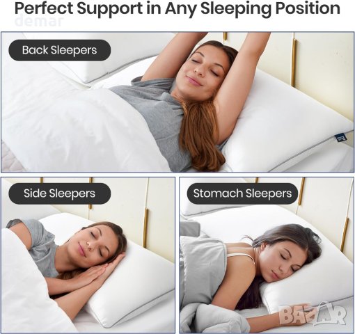 BedStory Pillows 2 бр. хипоалергенни луксозни възглавници за легло (42X70 CM), снимка 7 - Възглавници - 44151556