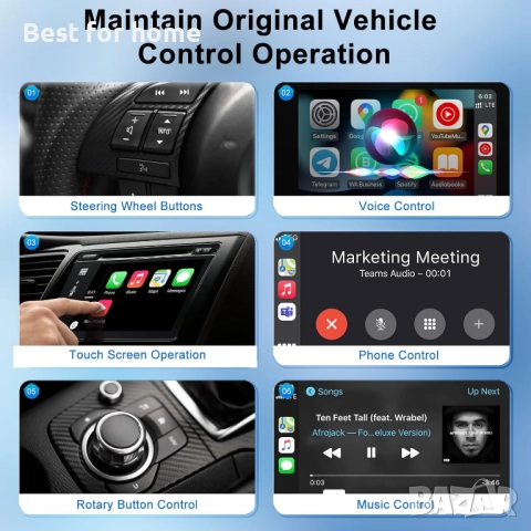 PAUNEZUEL Безжичен CarPlay адаптер за iPhone - Bluetooth адаптер за OEM, снимка 3 - Аксесоари и консумативи - 52962987