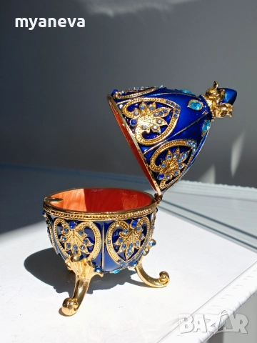 Изящни яйца в стил Фаберже с метална основа , емайл и позлата, ювелирна изработка. , снимка 5 - Други - 51521411