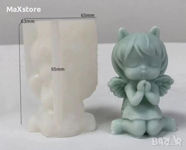 3D Ангел ангели мечтаещ в молитва Силиконов молд форма за свещи гипс сапун смола , снимка 5 - Форми - 51978697