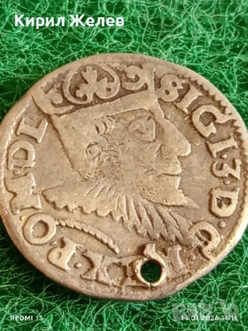 Сребърна монета 3 гроша 1594г. Сигизмунд трети Полша за КОЛЕКЦИЯ 52879, снимка 2 - Нумизматика и бонистика - 53094076