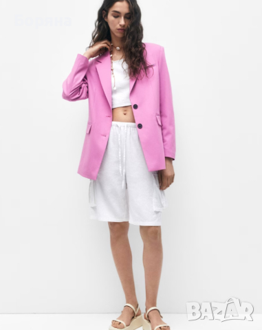 Pull & Bear нов розов блейзър размер S, снимка 3 - Сака - 44699595